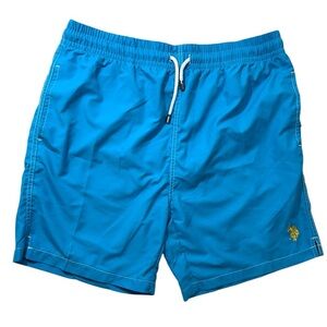 US Polo‎ Association Men Swim Shorts Inside Mesh   Drawstring Waist Blue Size XL